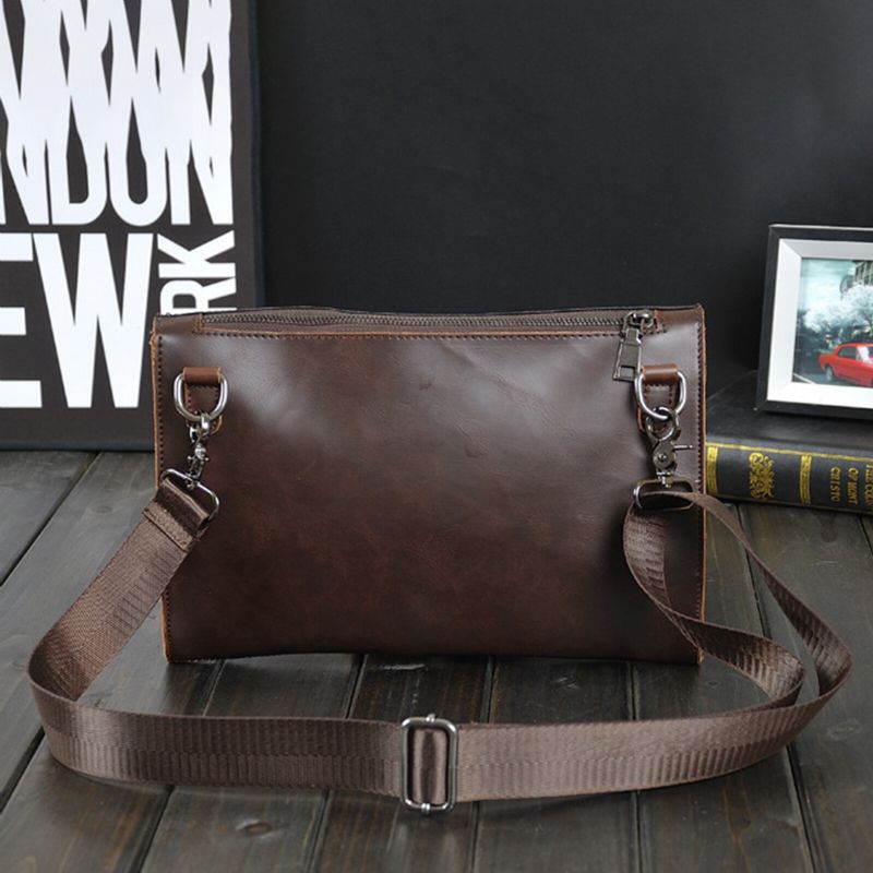 Męska Torebka Ze Sztucznej Skóry W Stylu Vintage O Dużej Pojemności Crossbody 13.3 Cala Torebka Wewnętrzna Na Laptopa