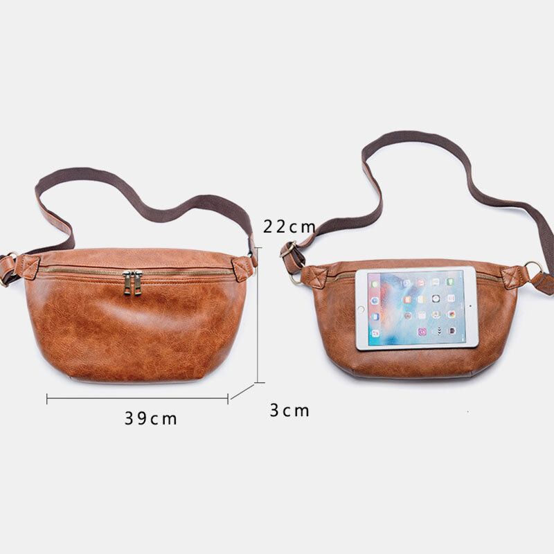 Męska Wodoodporna Torba Crossbody O Dużej Pojemności Pu Skórzana Antykradzieżowa Torba Na Talię Na Co Dzień Torba Na Klatkę Piersiową Torba Na Ramię