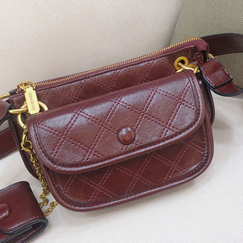 Moda Damska 3 Szt Argyle Solidna Torba Na Ramię Torba Crossbody