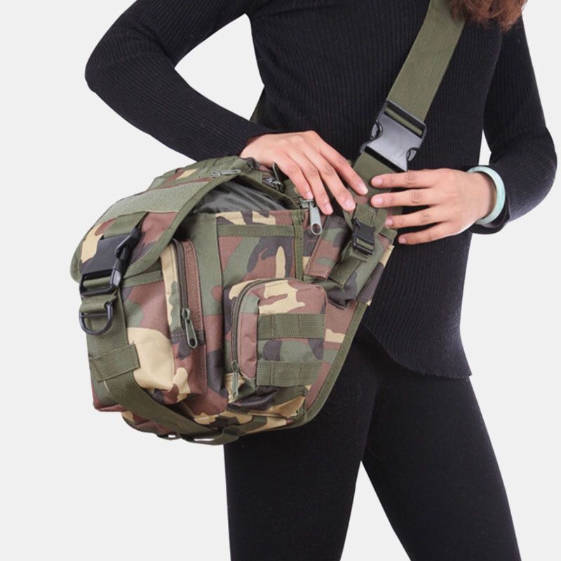 Unisex Oxford Cloth Tactical Camouflage Outdoor Game Riding Multi-carry Torebka Podsiodłowa Crossbody Torba Saszetka Na Talię Plecak