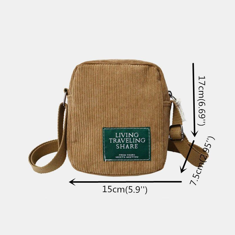 Unisex Sztruks Retro Mini Uniwersalna Torba Na Telefon Na Zewnątrz Torba Crossbody Torba Na Ramię