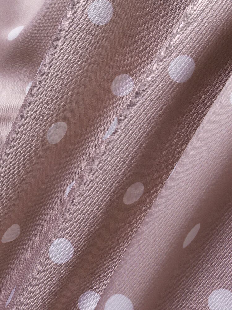 Kobiety Śliczne Polka Dot V-neck Wrap Casual Krótki Rękaw Sukienki Maxi Z Paskiem