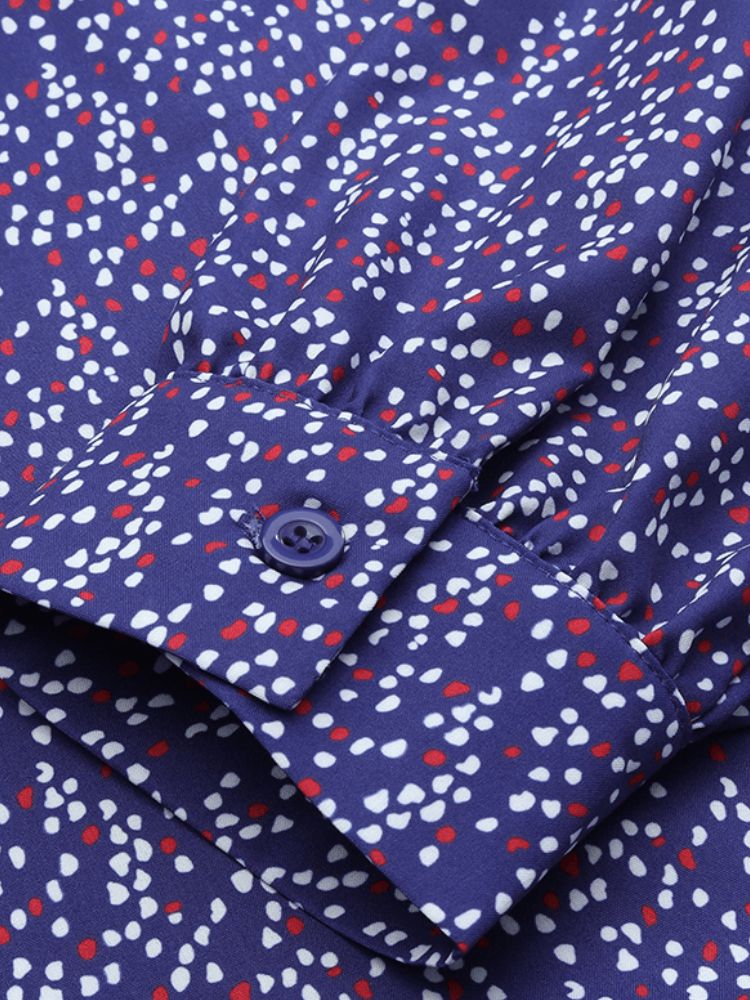 Polka Dot Print Okrągły Dekolt Powrót Zipper Casual Długi Rękaw Sukienki Maxi