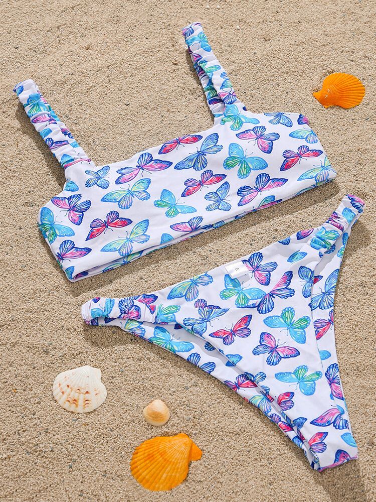 Animal Butterfly Print Usztywniane Bikini Wakacje Plaża Stroje Kąpielowe Dla Kobiet