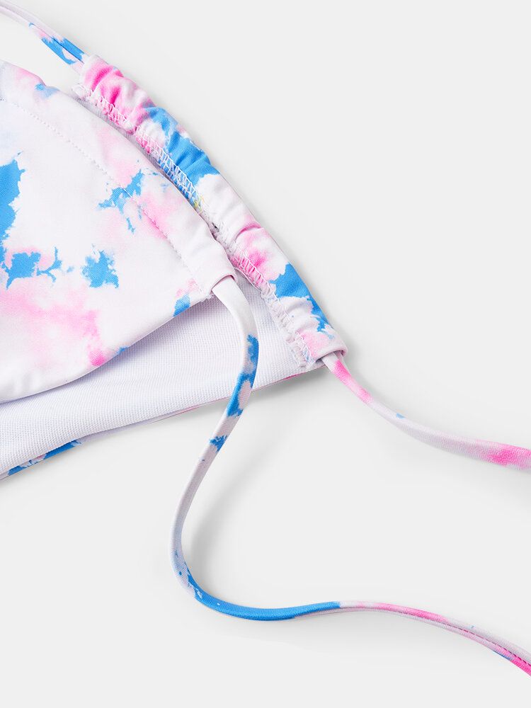 Trójkątny Tie-dye Halter String Bikini Z Odkrytymi Plecami Kostiumy Kąpielowe Dla Kobiet