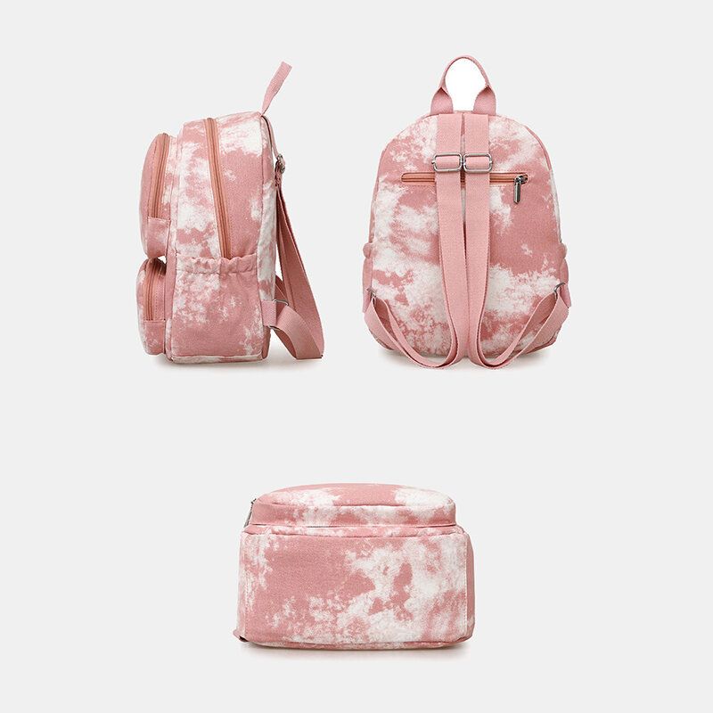 Damska Torba Podróżna Oxford Anti Theft O Dużej Pojemności Tie Dye Backpack