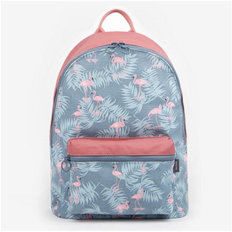 Kobiety Flamingo Cartoon Drukarnie Plecak Floral Casual Girl School Bag