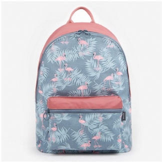 Kobiety Flamingo Cartoon Drukarnie Plecak Floral Casual Girl School Bag