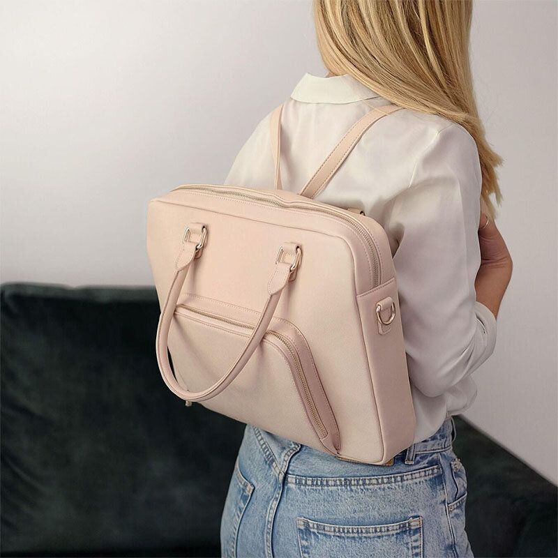 Kobiety Multi-carry Wielofunkcyjny Plecak Moda Dorywczo Duża Pojemność 14 Cal Torba Na Laptop Torba Na Ramię Torba Crossbody Torebka