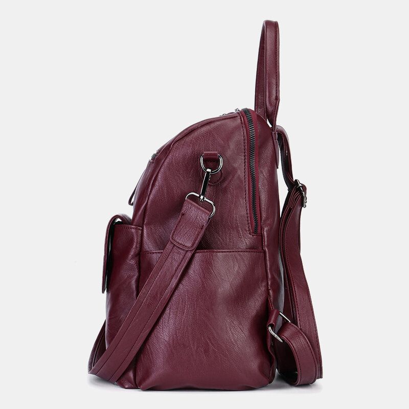 Kobiety Solid Color Wodoodporny Plecak Z Wieloma Nogawkami Duża Pojemność Back Anti-theft Kieszonkowa Torba Na Ramię Torba Crossbody