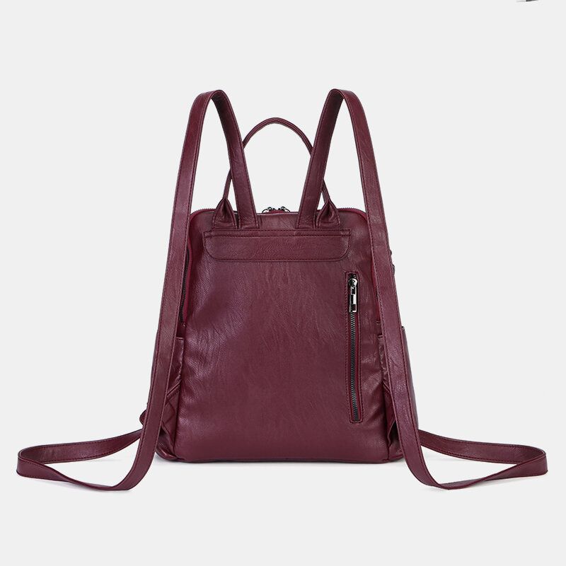 Kobiety Solid Color Wodoodporny Plecak Z Wieloma Nogawkami Duża Pojemność Back Anti-theft Kieszonkowa Torba Na Ramię Torba Crossbody