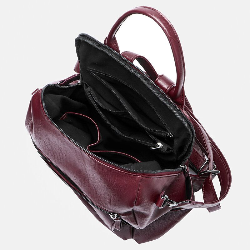 Kobiety Solid Color Wodoodporny Plecak Z Wieloma Nogawkami Duża Pojemność Back Anti-theft Kieszonkowa Torba Na Ramię Torba Crossbody