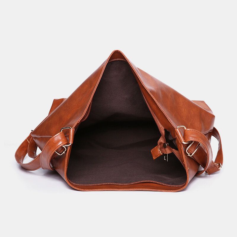 Kobiety Woskowana Skóra Olejna Plecak O Dużej Pojemności Torba Na Ramię Torba Crossbody Torebka Torba Na Pieluchy Torba Hobo Torba Hobo