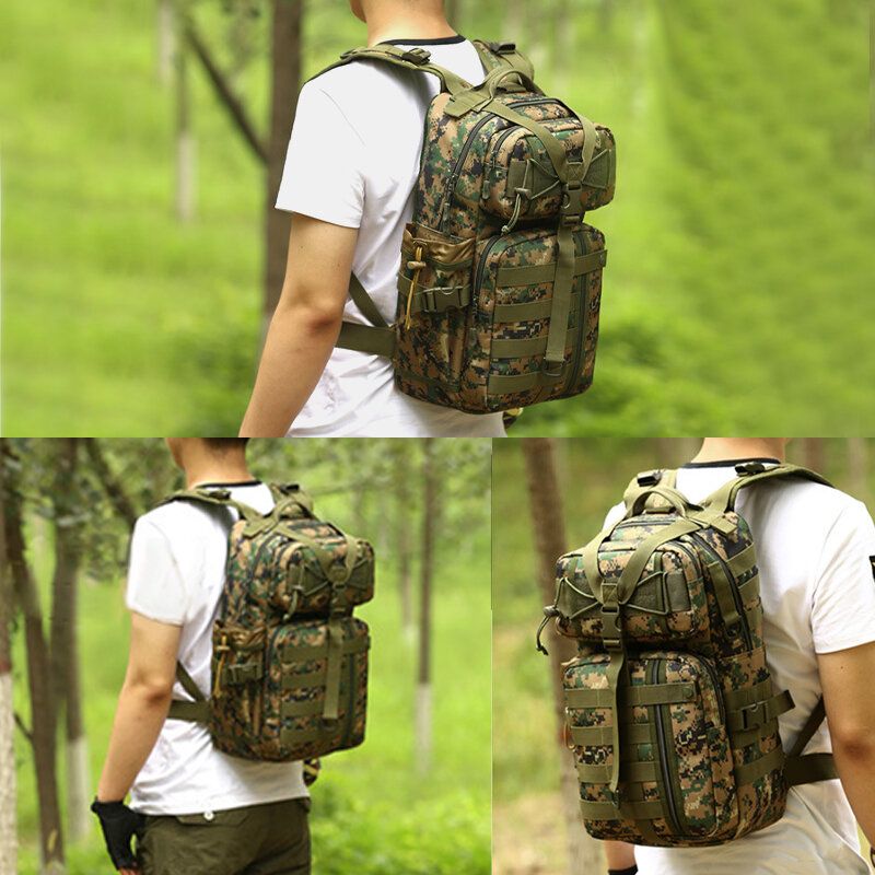 Mężczyźni Canvas Camouflage Tactical Outdoor Wspinaczka Podróżowanie Jeździectwo Plecak Kempingowy