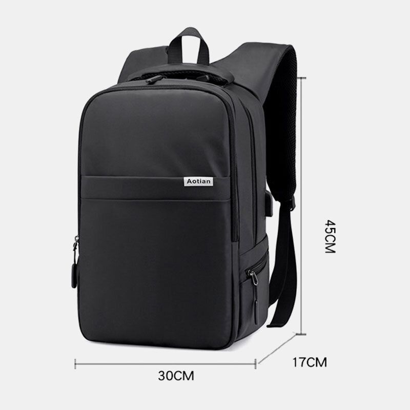 Mężczyźni Ładowanie Usb Outdoor Nylon Travel Wodoodporna Torba Na Laptopa O Dużej Pojemności 13 Cali Torba Podróżna Plecak