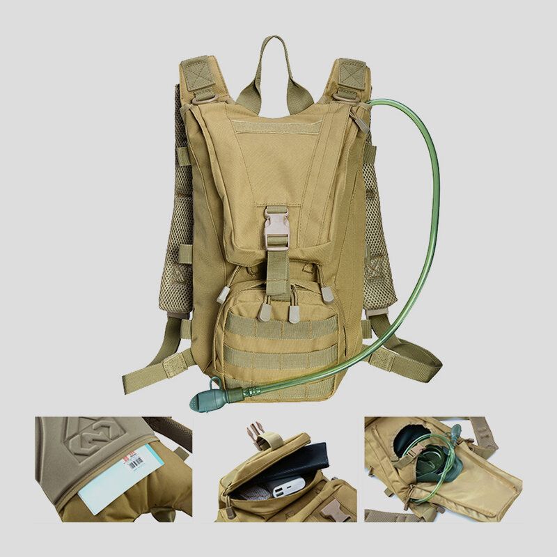 Mężczyźni Oxford Cloth Tactical Camouflage Outdoor Riding Wspinaczka Sport Water Bottele Pocket Backpack