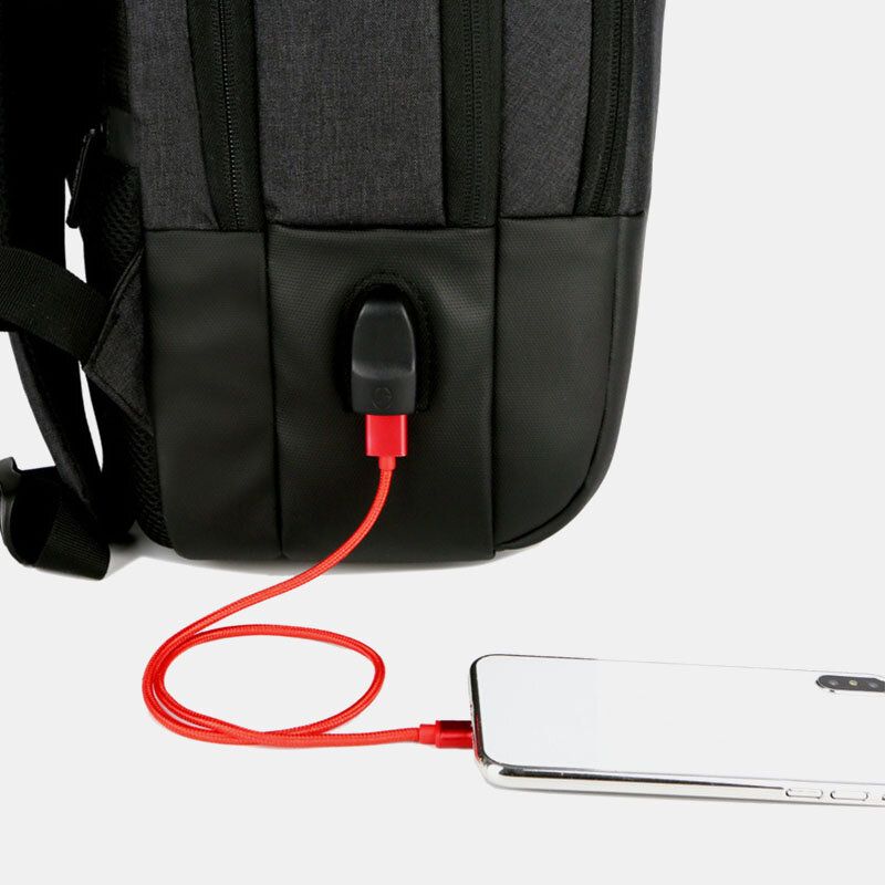 Męska Torba Na Laptopa O Dużej Pojemności Do Ładowania Usb 15.6 Cala Business Outdoor Backpack