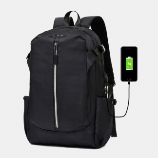 Męski Plecak O Dużej Pojemności Z Ładowaniem Usb Solid Travel Business Backpack