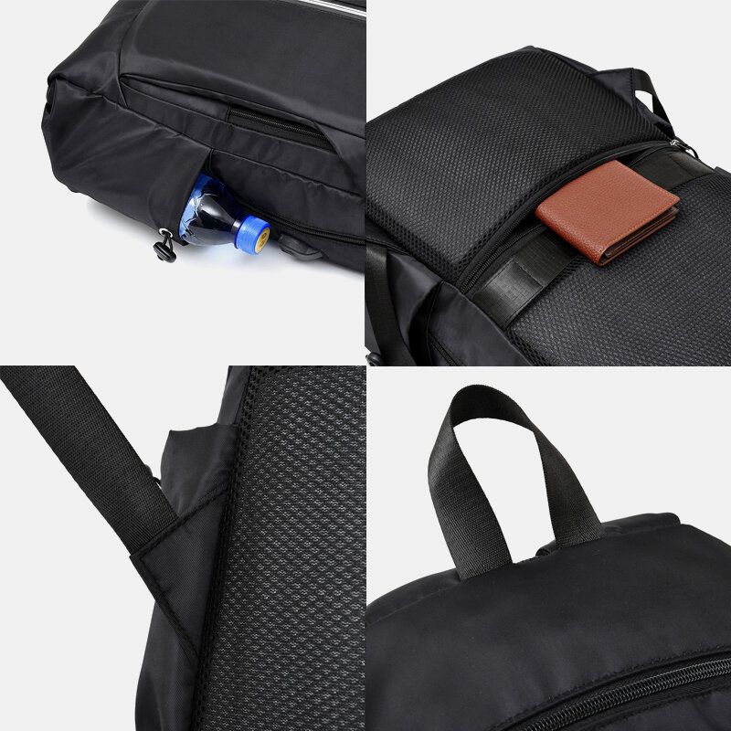 Męski Plecak O Dużej Pojemności Z Ładowaniem Usb Solid Travel Business Backpack