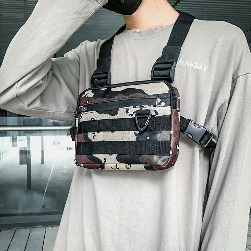 Unisex Oxford Cloth Camouflage Tactical Cool Tooling Vest Outdoor Backpack Phone Torby Couple Bag