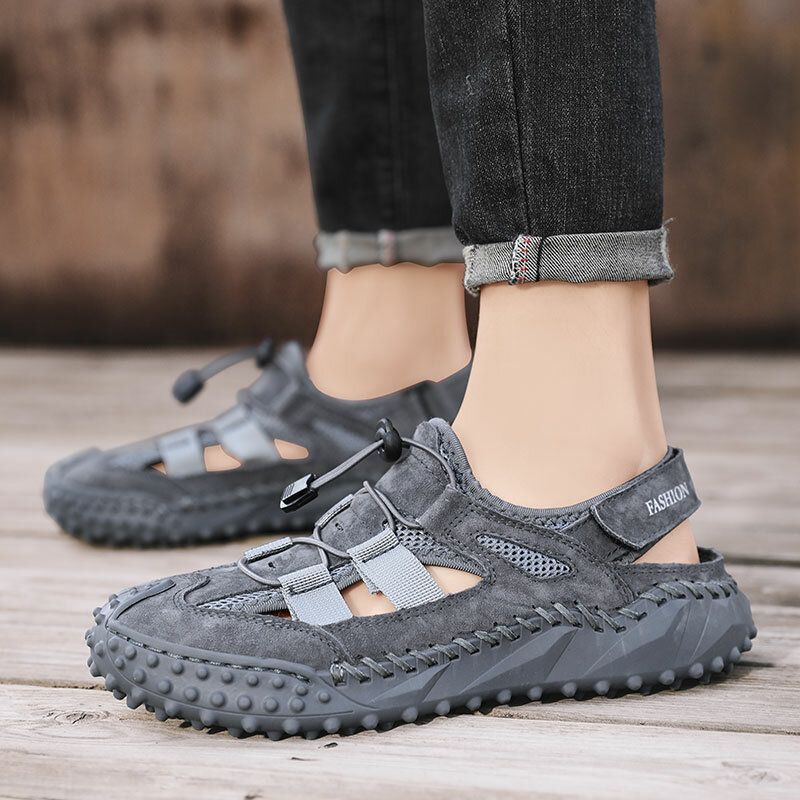 Mężczyźni Mesh Oddychające Outdoor Casual Fashion Sandały Gruba Podeszwa Buty Plażowe