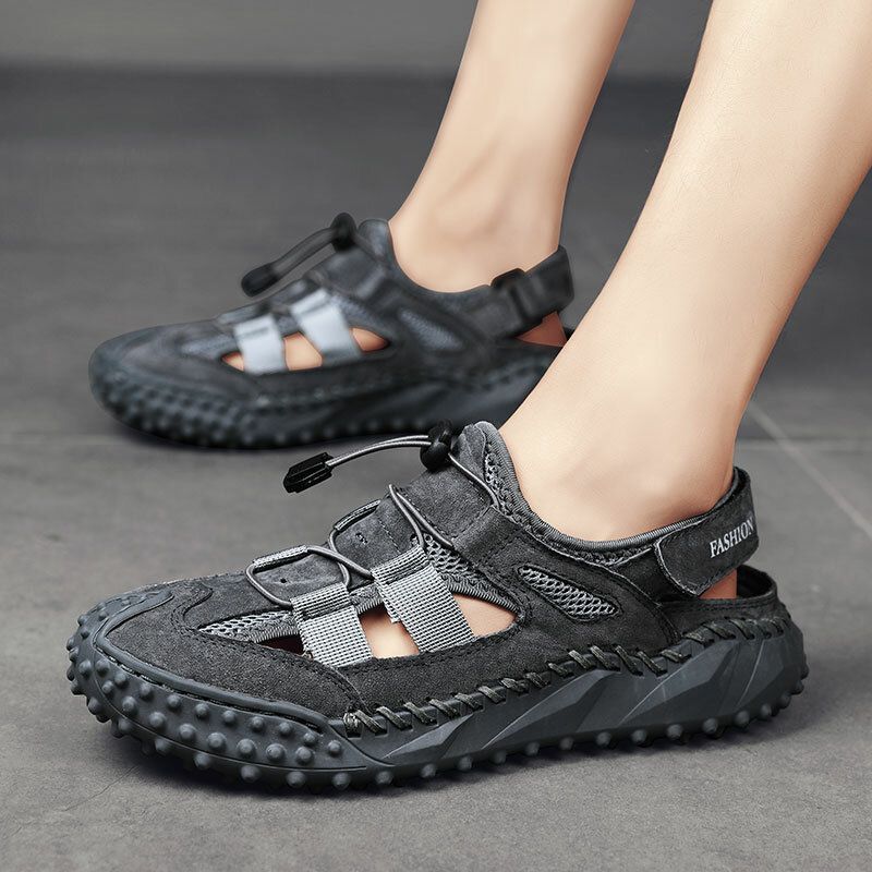 Mężczyźni Mesh Oddychające Outdoor Casual Fashion Sandały Gruba Podeszwa Buty Plażowe