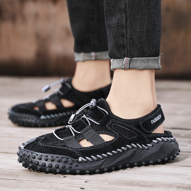 Mężczyźni Mesh Oddychające Outdoor Casual Fashion Sandały Gruba Podeszwa Buty Plażowe