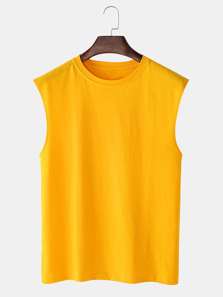 Męskie 100% Bawełna Oddychająca Jednolity Kolor Casual Tank Tops