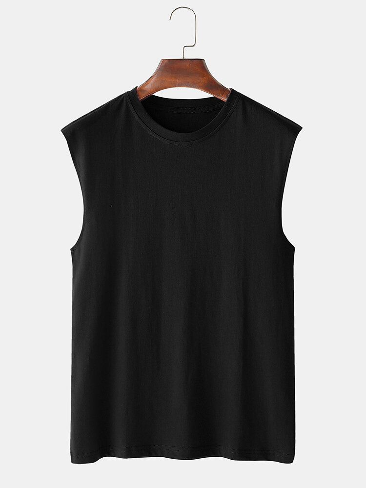 Męskie 100% Bawełna Oddychająca Jednolity Kolor Casual Tank Tops