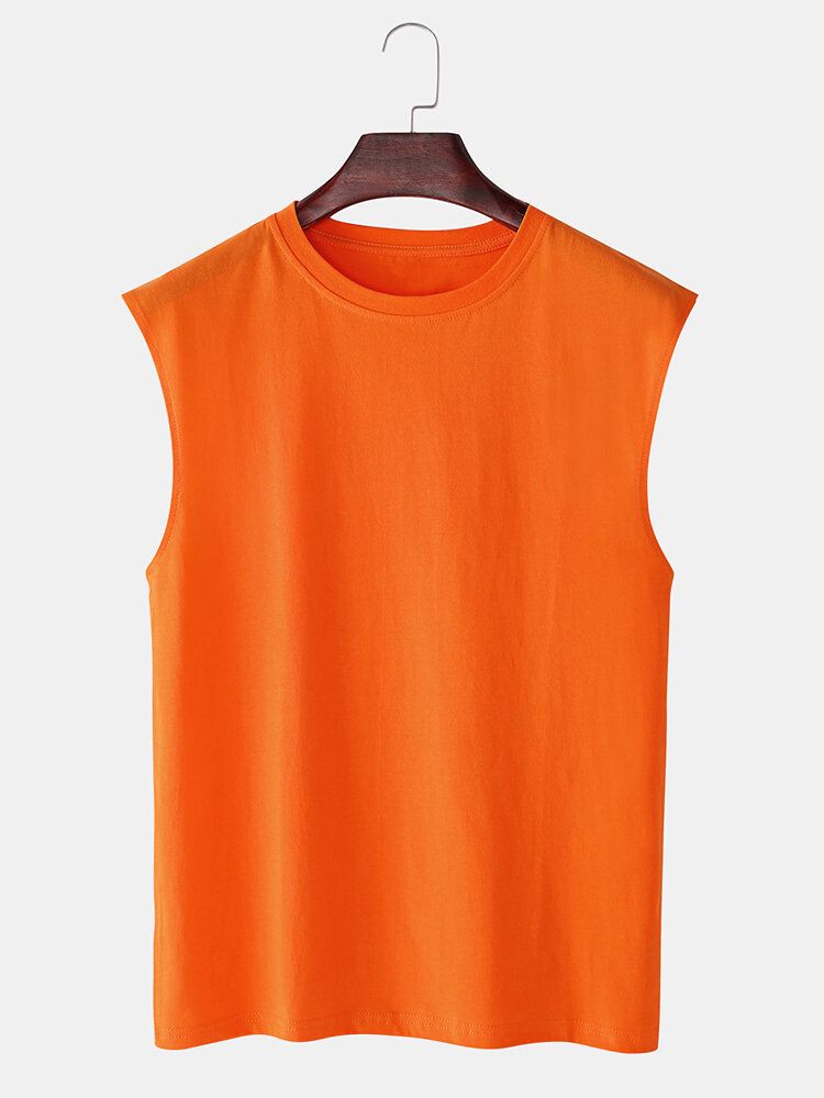 Męskie 100% Bawełna Oddychająca Jednolity Kolor Casual Tank Tops