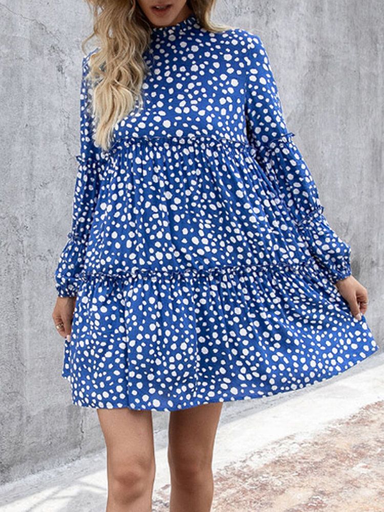 Kobiety CZeski Retro Kolano Długość Polka Dots Casual Sukienki Midi