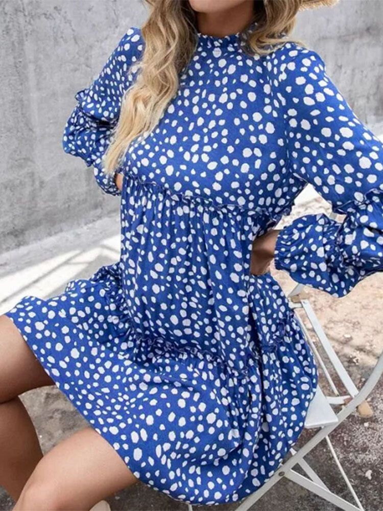 Kobiety CZeski Retro Kolano Długość Polka Dots Casual Sukienki Midi