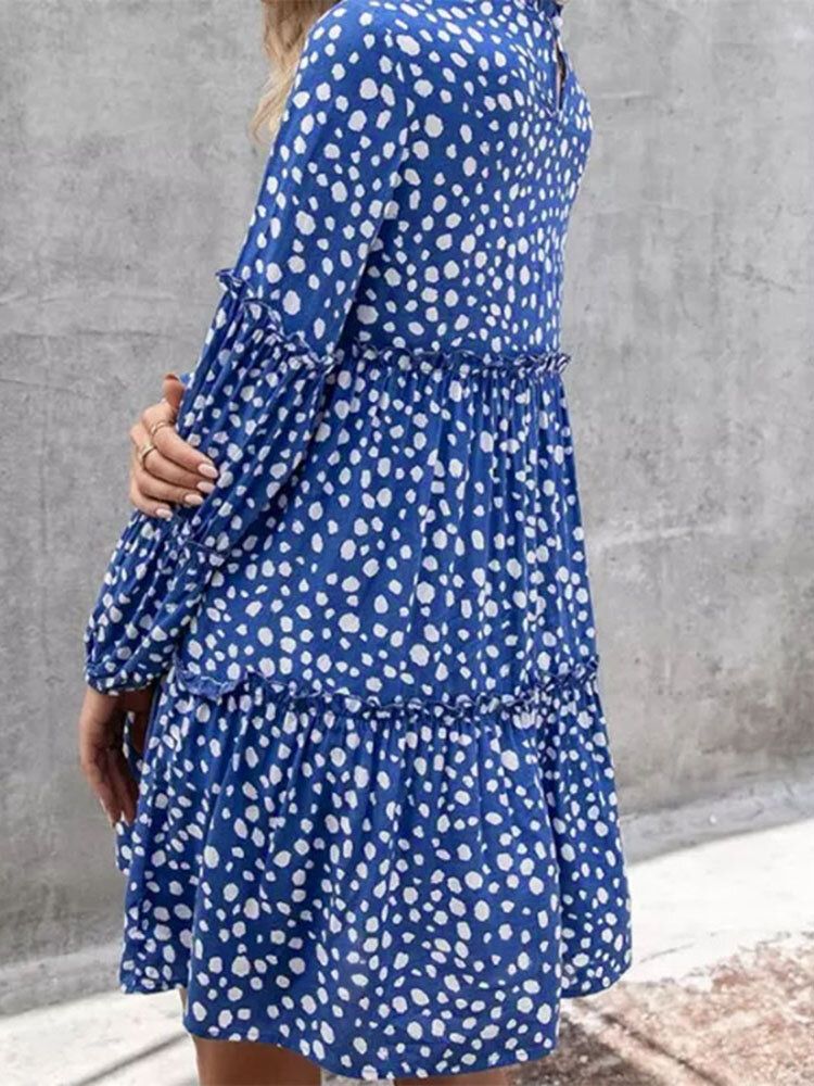 Kobiety CZeski Retro Kolano Długość Polka Dots Casual Sukienki Midi