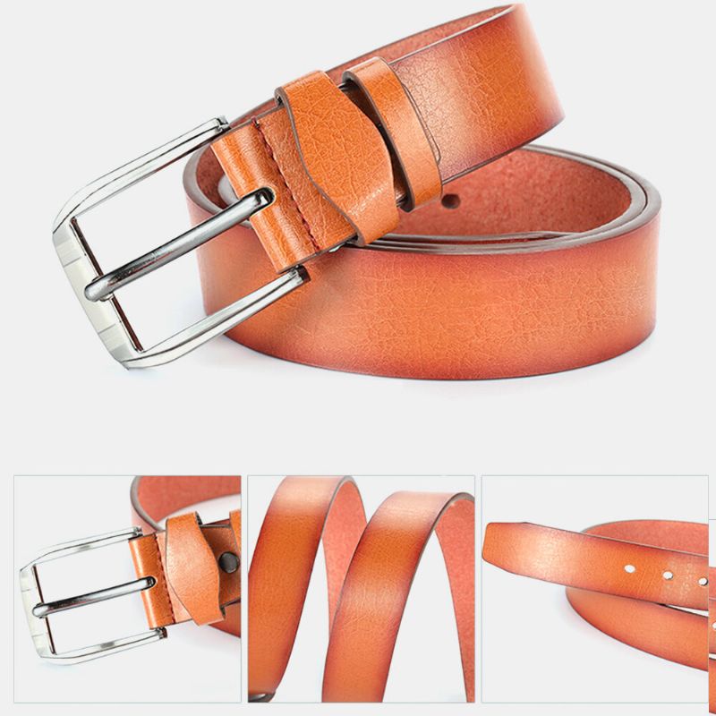 Mężczyźni Faux Leather 120cm Pin Buckle Business Casual Fashion Skórzany Pasek Do Spodni