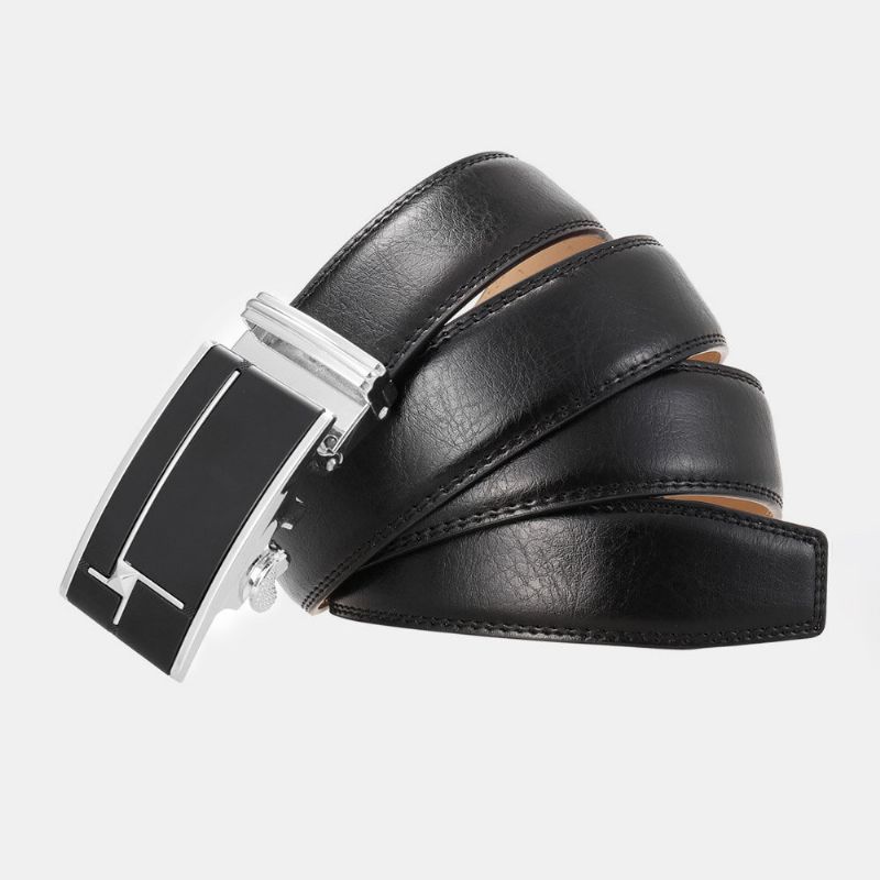 Męska Skórzana Prostokątna Automatyczna Klamra Ze Stopu 3.5 cm Casual Business Wild Belt