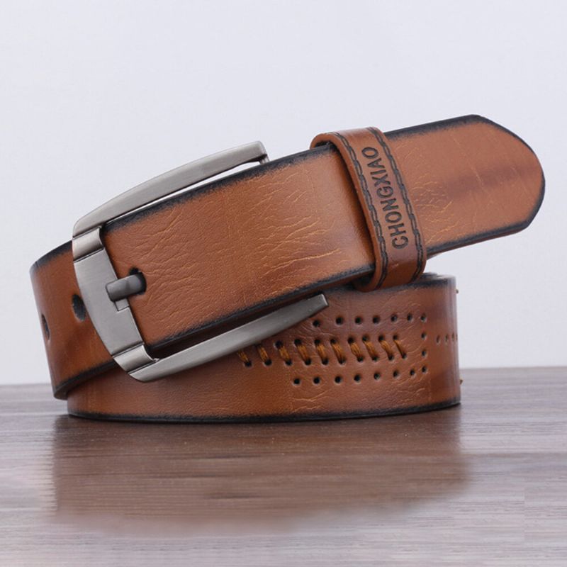 Męski Pasek Ze Skóry Pu W Kształcie Litery D Pin Buckle Vintage Casual Business Belt