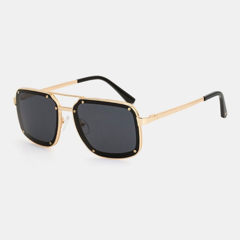 Mężczyźni Retro Fashion Squae Frame Ochrona Przed Promieniowaniem Uv Letnie Okulary Przeciwsłoneczne Na Zewnątrz