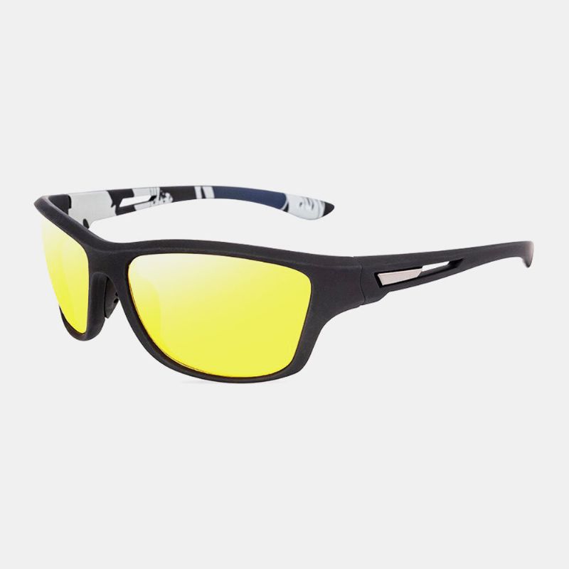 Męskie Szerokie Boczne Pełna Rama Casual Outdoor Sports Driving Riding Anti-uv Spolaryzowane Okulary Przeciwsłoneczne