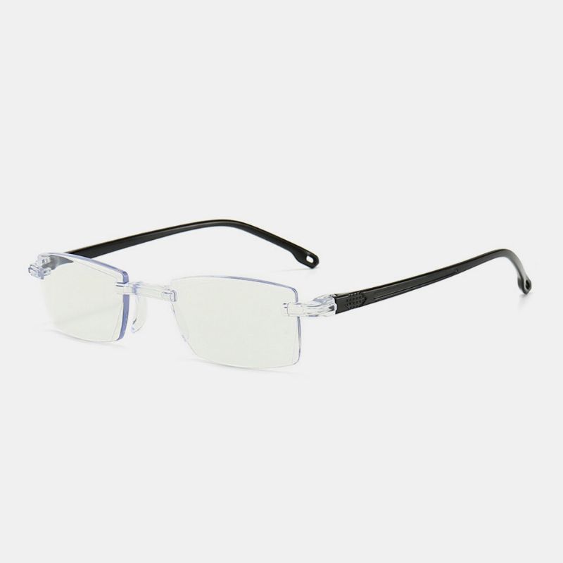 Unisex Anty-niebieskie Światło Bezramowe Hd Diamentowe Przycinanie Bi-light Podwójne Okulary Do CZytania Okulary Do Prezbiopii