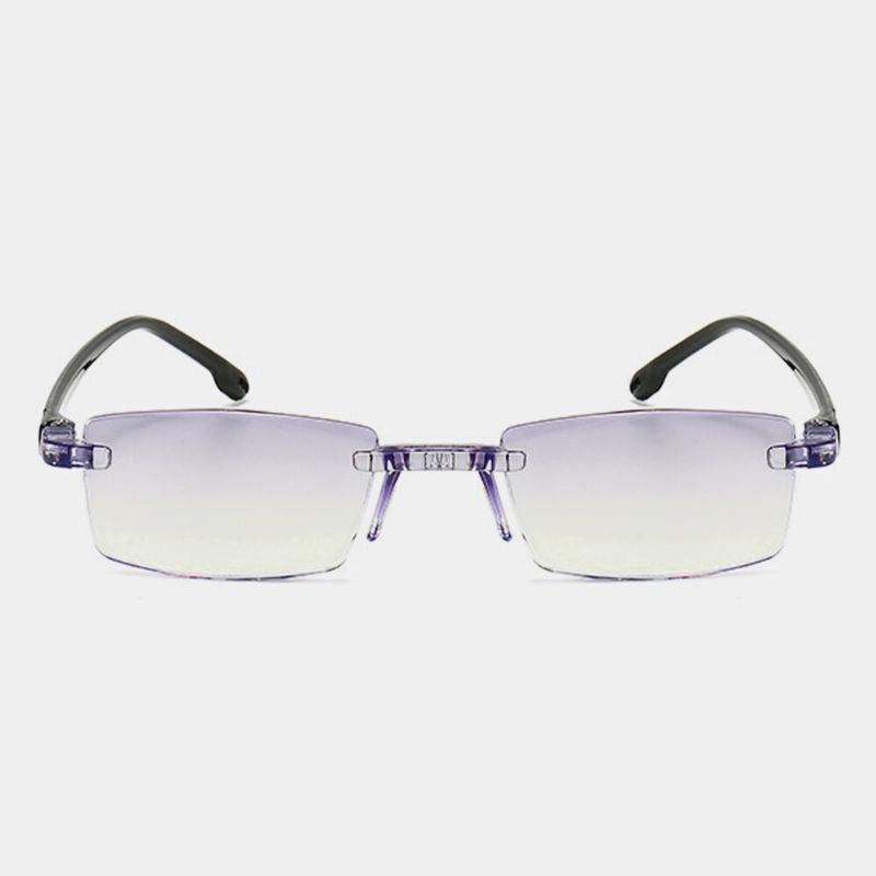 Unisex Anty-niebieskie Światło Bezramowe Hd Diamentowe Przycinanie Bi-light Podwójne Okulary Do CZytania Okulary Do Prezbiopii