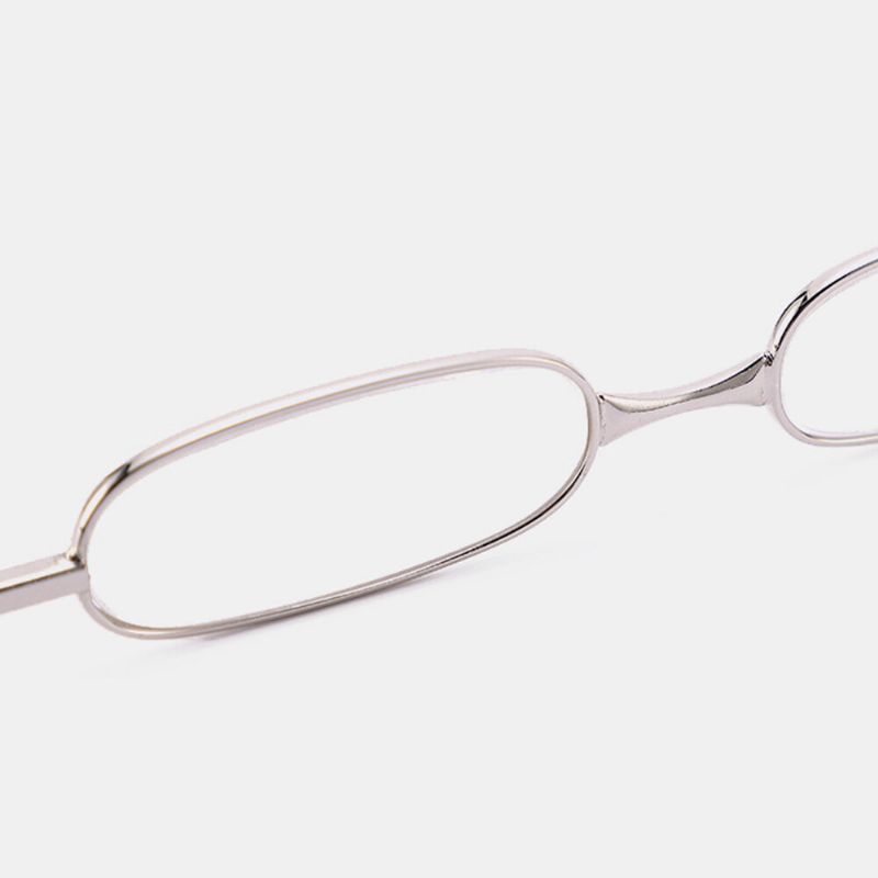 Unisex Obrót O 360 Stopni Składane Okulary Starczowzroczne Metalowe Pełne Prostokątne Ramki Lekkie Przenośne Okulary Starczowzroczne