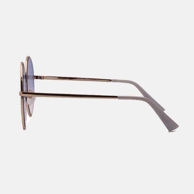 Unisex Okrągłe Ramki Metalowe Pełne Przyciemniane Soczewki Ochrona Uv Mody Okulary