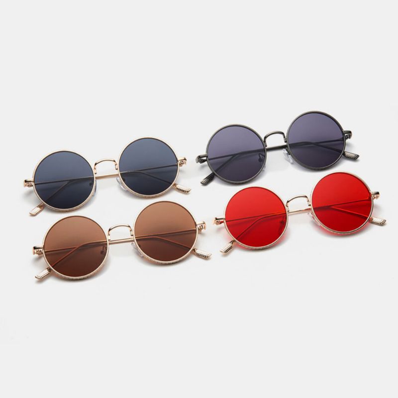 Unisex Retro Metal Okrągły Kształt Mody Okulary Ochronne Przed Uv