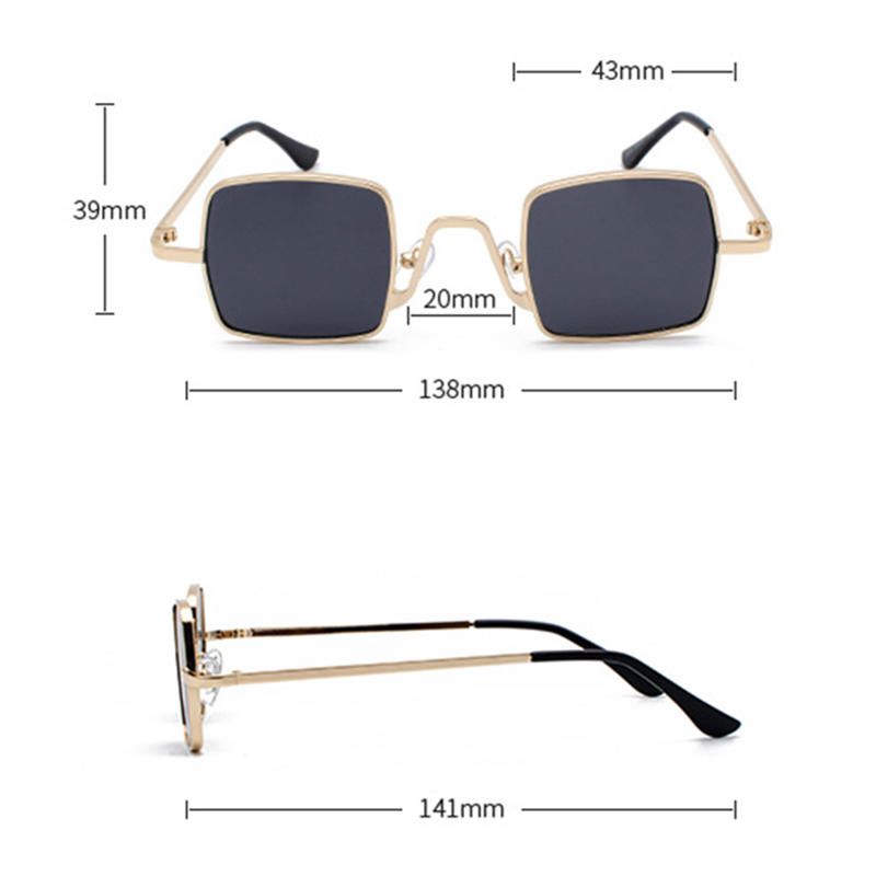 Unisex Vogue Vintage Anti-uv Metalowe Małe Kwadratowe Okulary Przeciwsłoneczne