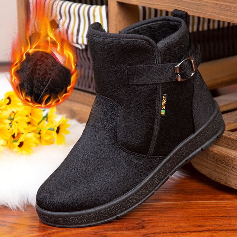 Damskie Wygodne Ciepłe Podszewki Z Klamrą Slip On Snow Boots