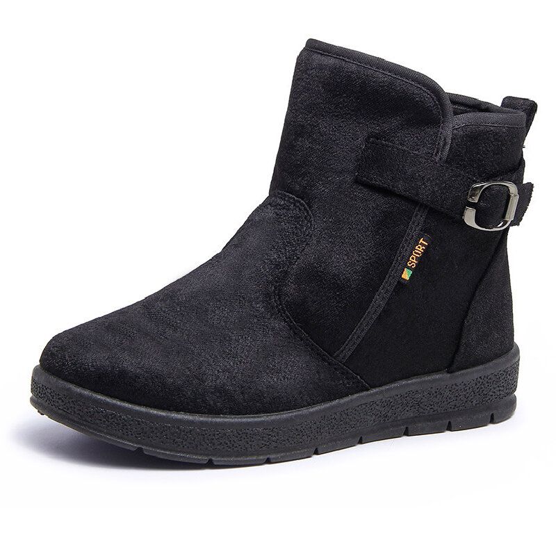 Damskie Wygodne Ciepłe Podszewki Z Klamrą Slip On Snow Boots