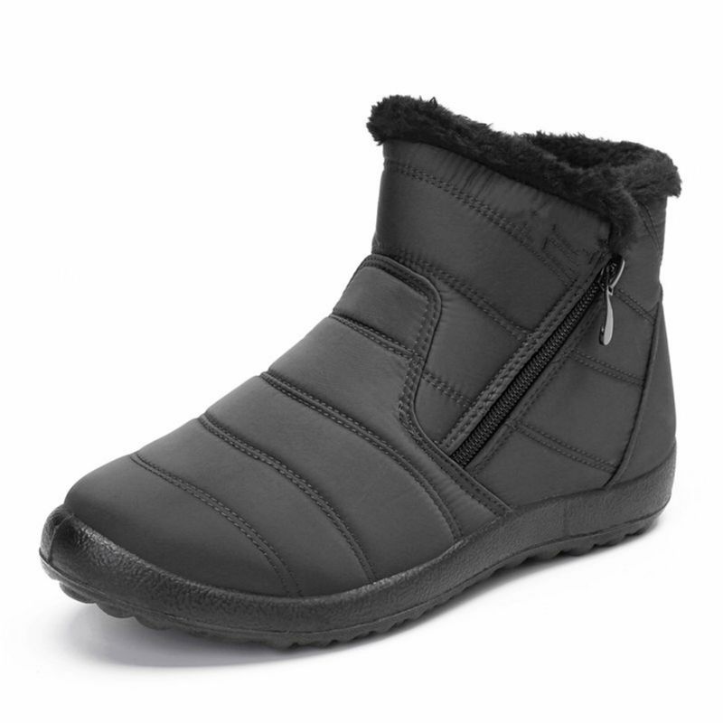 Gracosy Ladies Winter Warm Walking Antypoślizgowe Outdoor Snow Botki Casual Short Boots