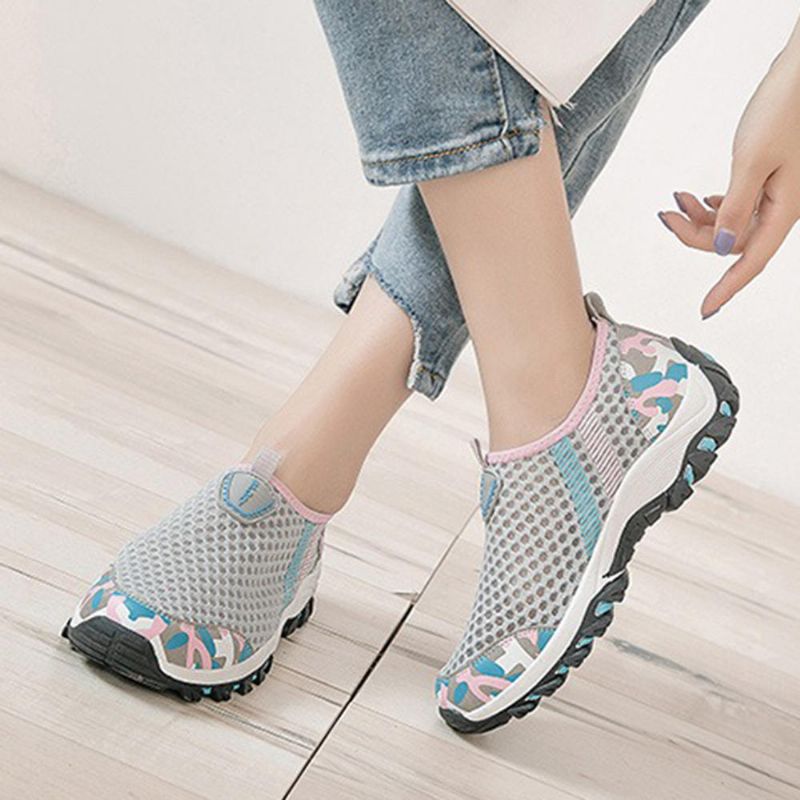 Casual Mesh Oddychające Trampki Do Chodzenia Slip On Damskie Buty