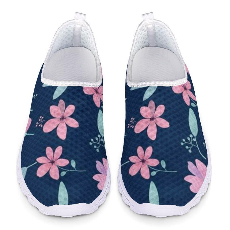 Kobiety Casual Duży Rozmiar Floral Mesh Oddychające Buty Do Chodzenia