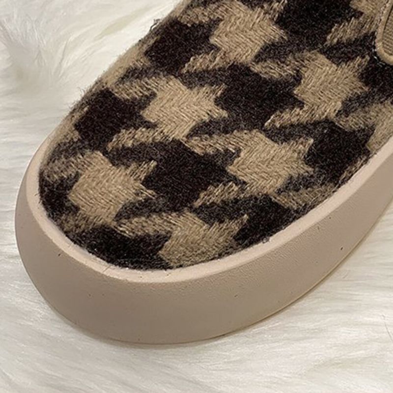 Kobiety Casual Pluszowe Houndstooth Ciepłe Buty Skate